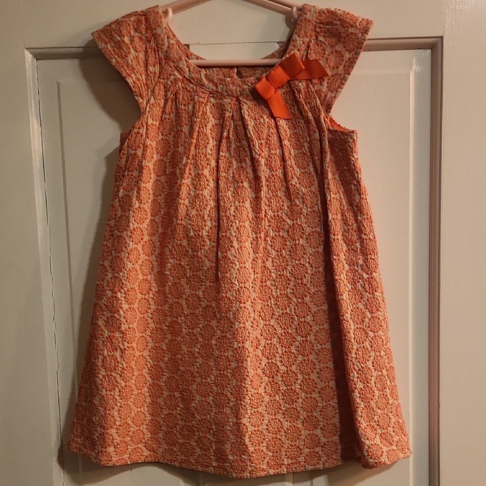 Adorable Orange Lace Dress for Kids